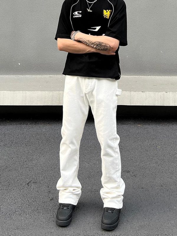 Drape Micro Flared Straight-leg Jeans on Sale - Image 2
