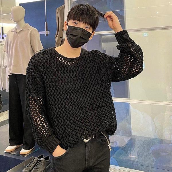 Loose-fit Mesh-knit T-shirt For Cheap