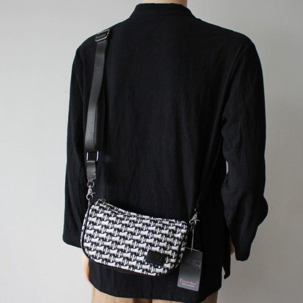 Plaid Canvas Crossbody Bag Online Hot Sale - Image 4