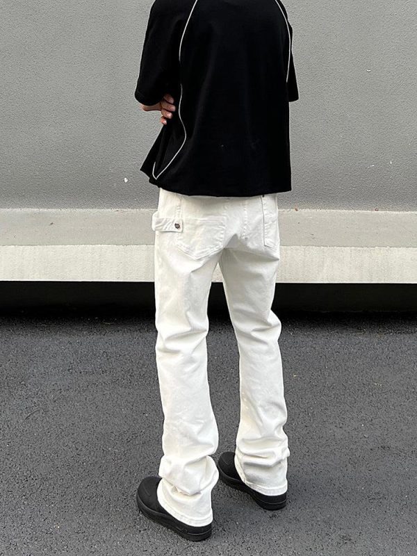Drape Micro Flared Straight-leg Jeans on Sale