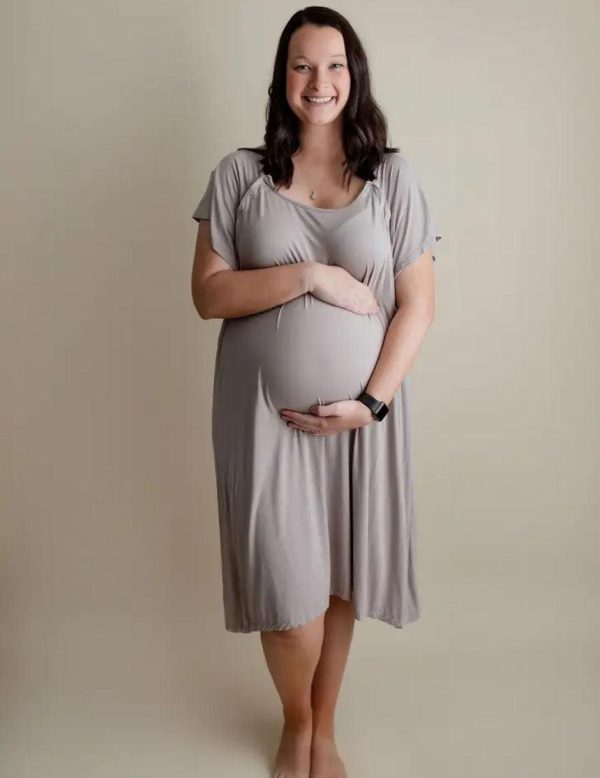 Harbor Mist Maternity Mommy Labor & Delivery Gown Sale - Image 2