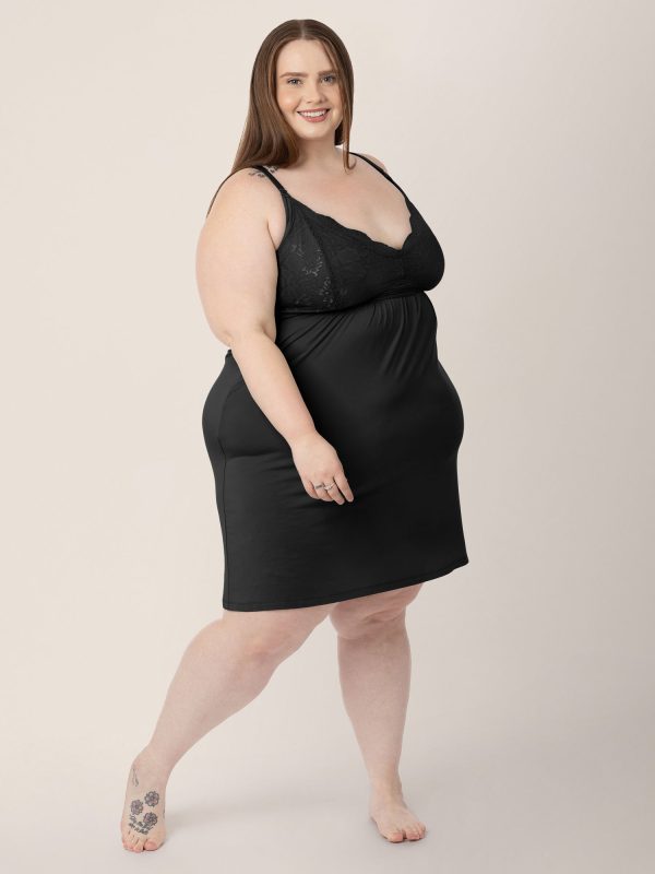 Lucille Maternity & Nursing Nightgown | Black Discount - Image 5