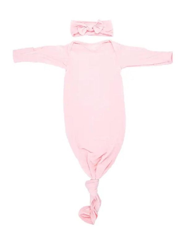 Heavenly Pink Knotted Gown & Bow Set Supply - Image 3