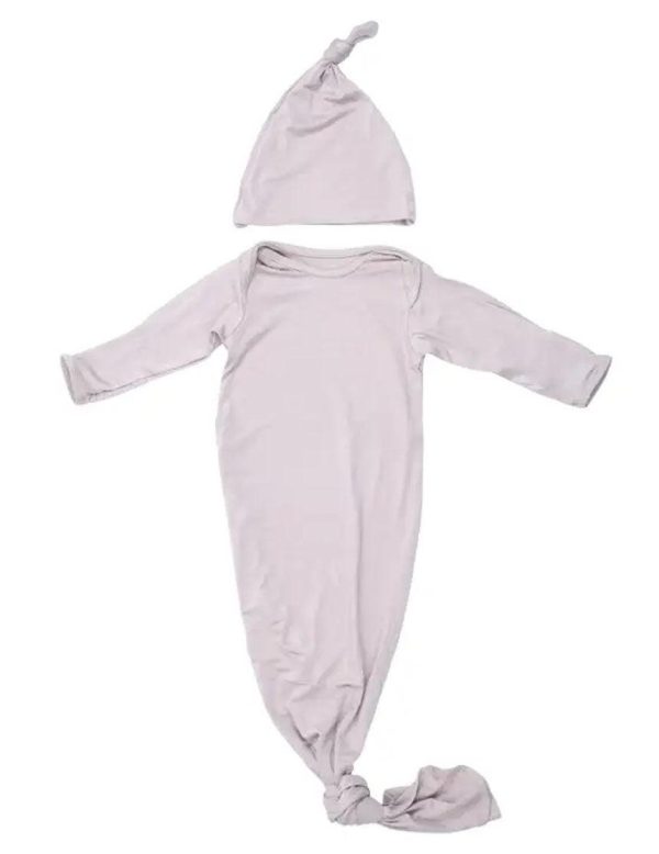 Harbor Mist Knotted Newborn Gown Set Online Sale - Image 2