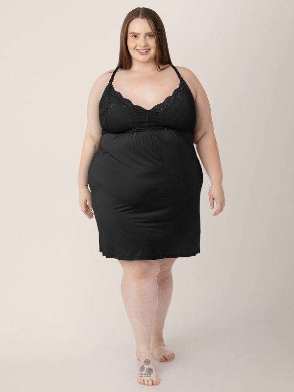 Lucille Maternity & Nursing Nightgown | Black Discount - Image 4