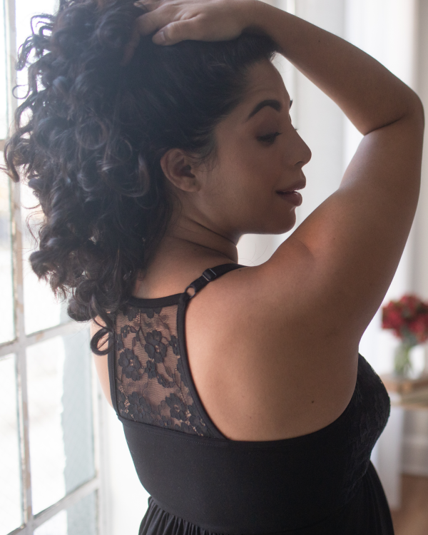 Lucille Maternity & Nursing Nightgown | Black Discount - Image 2