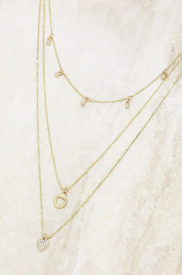 Love Struck 18kt Gold Plated Layered Necklace Hot on Sale