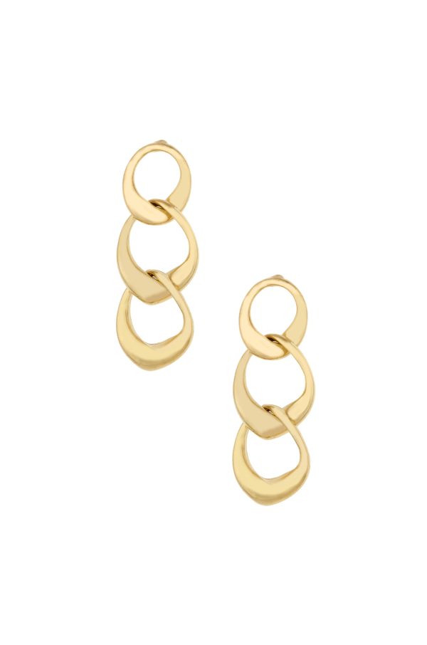 Chain Swing 18k Gold Plated Dangle Earrings on Sale - Image 3