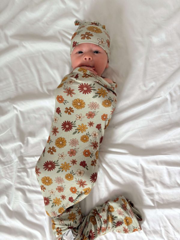 Alyson Floral | Bamboo Swaddle + Beanie Set Supply