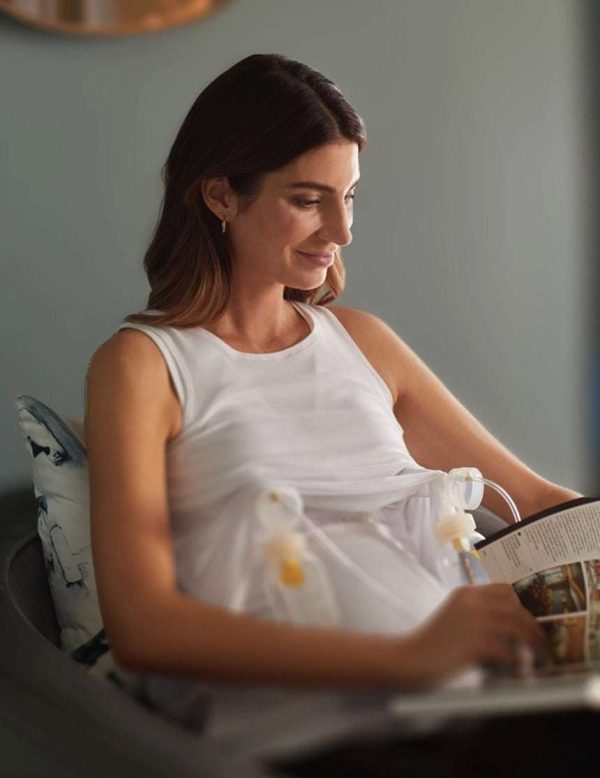 Hero - Double Layer Hands-Free Nursing & Pumping Top | White on Sale - Image 2