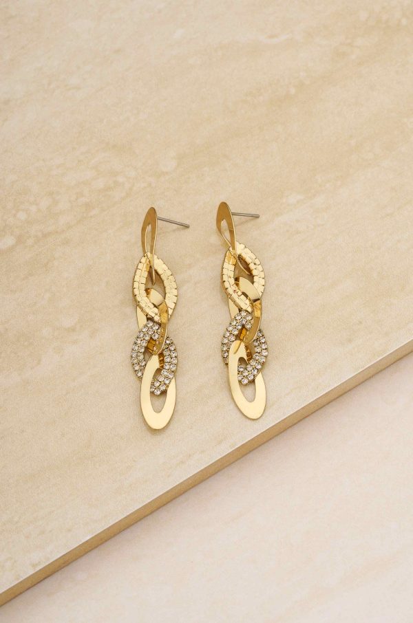 Crystal and Chain Link Dangle Earrings Online now - Image 4