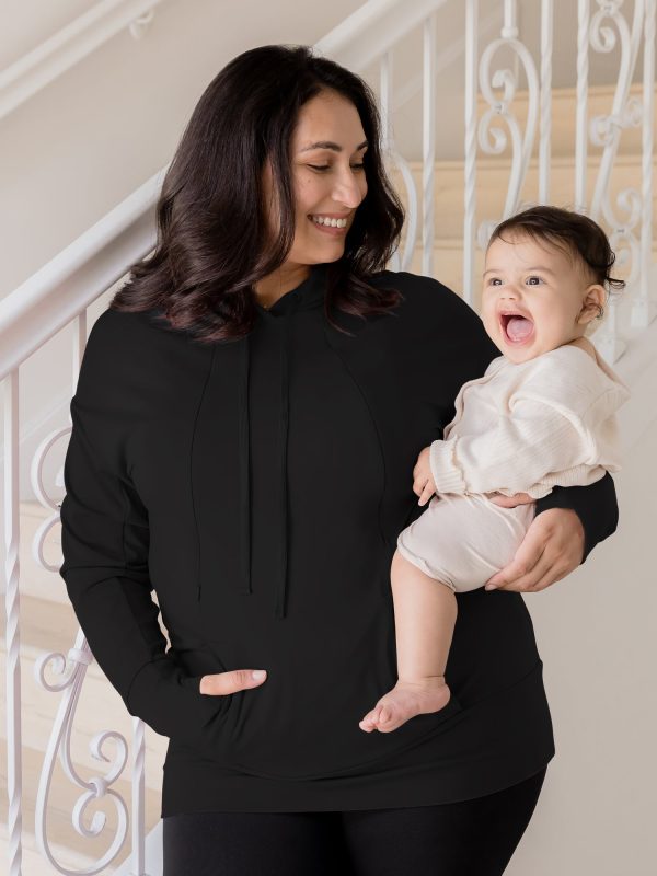 Bamboo Maternity & Nursing Hoodie | Black Supply
