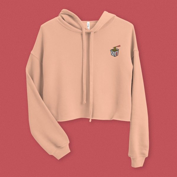 Takeout Box Embroidered Crop Hoodie Online Hot Sale - Image 3