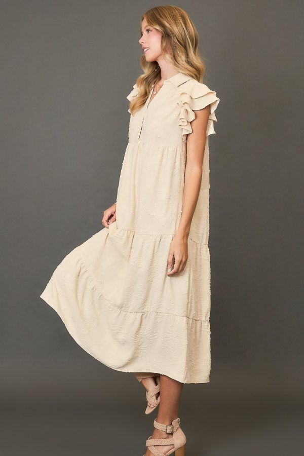 Hazel Blues® | Umgee Tiered Floral Burnout Ruffle Sleeve Midi Dress Fashion - Image 2